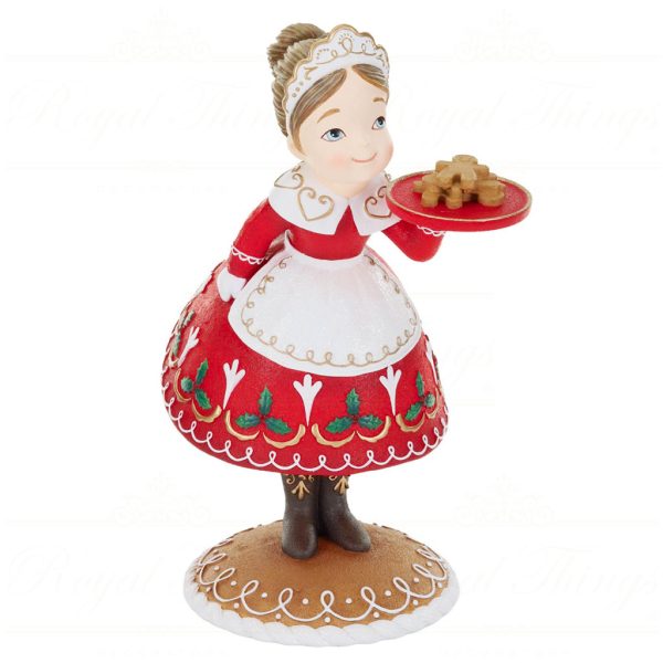 D 42146 Goodwill Christmas Decorative Items Gingerbread Mrs Claus With Cookies Tabletop Red