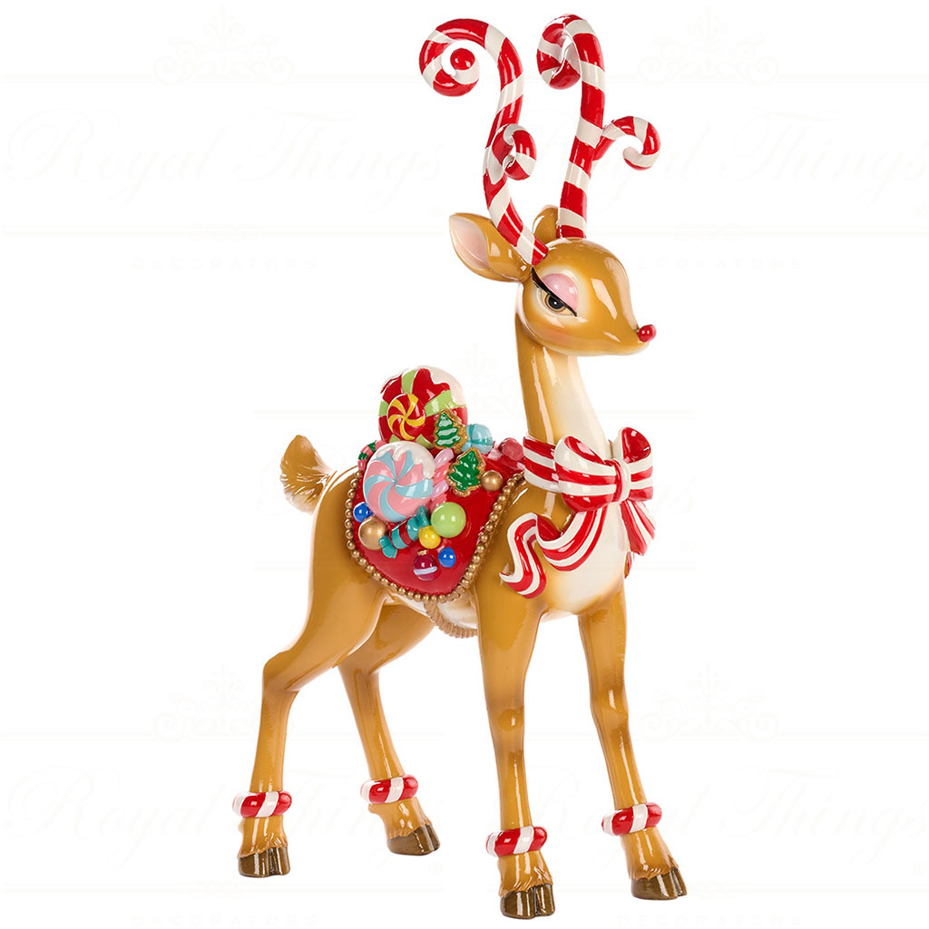 D 42262 goodwill christmas decorative items standing candy deer tabletop brown red multi D 42262 Goodwill Christmas Decorative Items Standing Candy Deer Tabletop Brown Red Multi