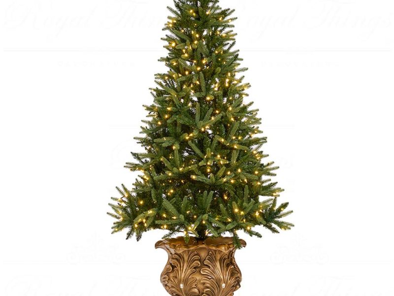 D 42380 Goodwill Christmas Decorative Items Jewel Acanthus Pot Tree Stand Gold Copper