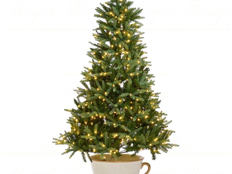 D 42389 Goodwill Christmas Decorative Items Tea Cup Tree Stand Creme Gold