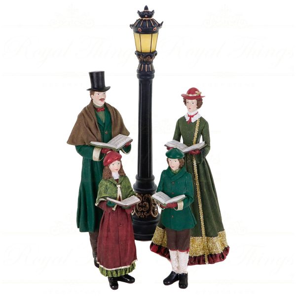 D 42390 Goodwill Christmas Decorative Items Led Battery Operated Carol Singer Choir Set 5 Tabletop Green