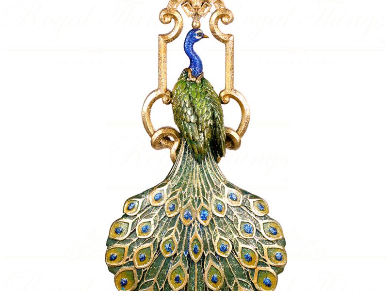 D 43252 Goodwill Christmas Ornaments Elegant Peacock Ornament Green Gold Blue