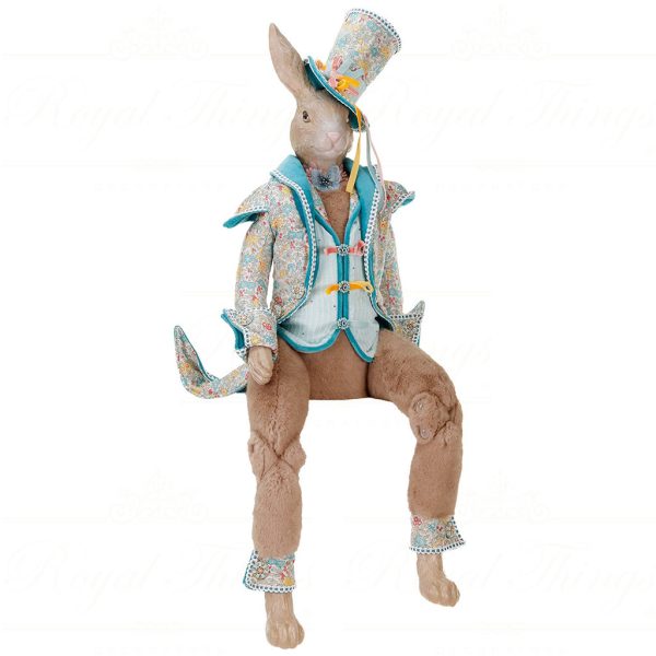 De 30262 Goodwill Spring Dolls Fabric Sitting Gentleman Hare Bunny Doll Brown Blue Brown Multi