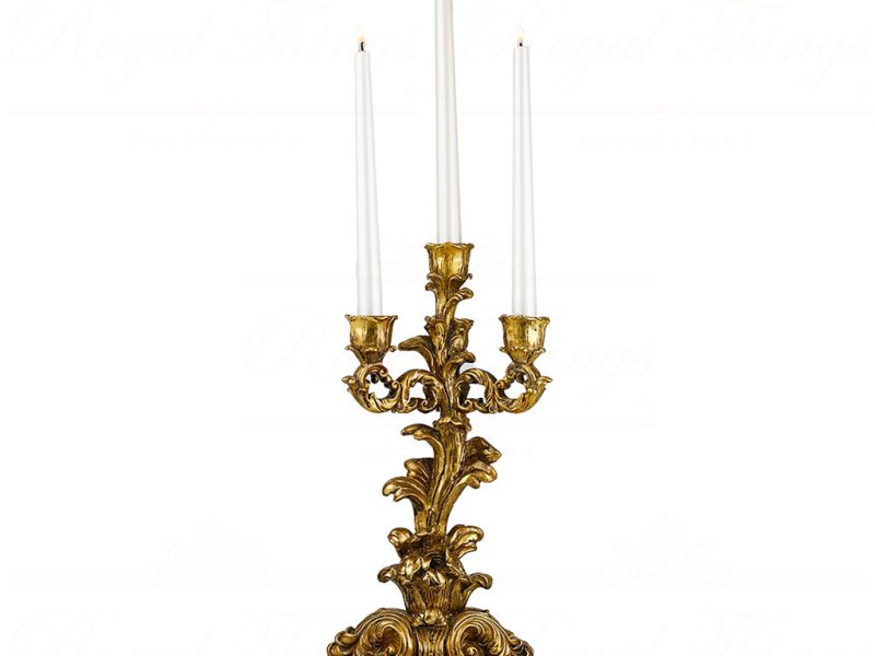 Ex 10104 Goodwill Christmas Decorative Items Acanthus Swirl Leaf Candle Holder Tabletop Gold