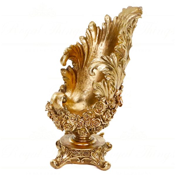 Ex 10153 Goodwill Christmas Decorative Items Acanthus Leaf Wine Bottle Holder Tabletop Gold