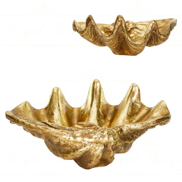 Ex 10154 Goodwill Christmas Decorative Items Shell Tray Bowl Tabletop Gold