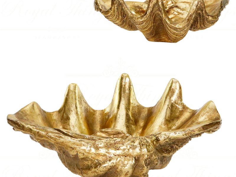 Ex 10154 Goodwill Christmas Decorative Items Shell Tray Bowl Tabletop Gold