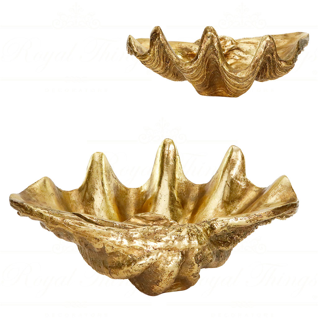 EX 10154 goodwill christmas decorative items shell tray bowl tabletop gold Ex 10154 Goodwill Christmas Decorative Items Shell Tray Bowl Tabletop Gold