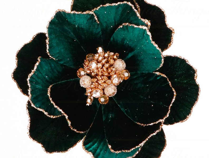 Ff 99641 Goodwill Christmas Branches Fabric Jewel Magnolia Stem Green