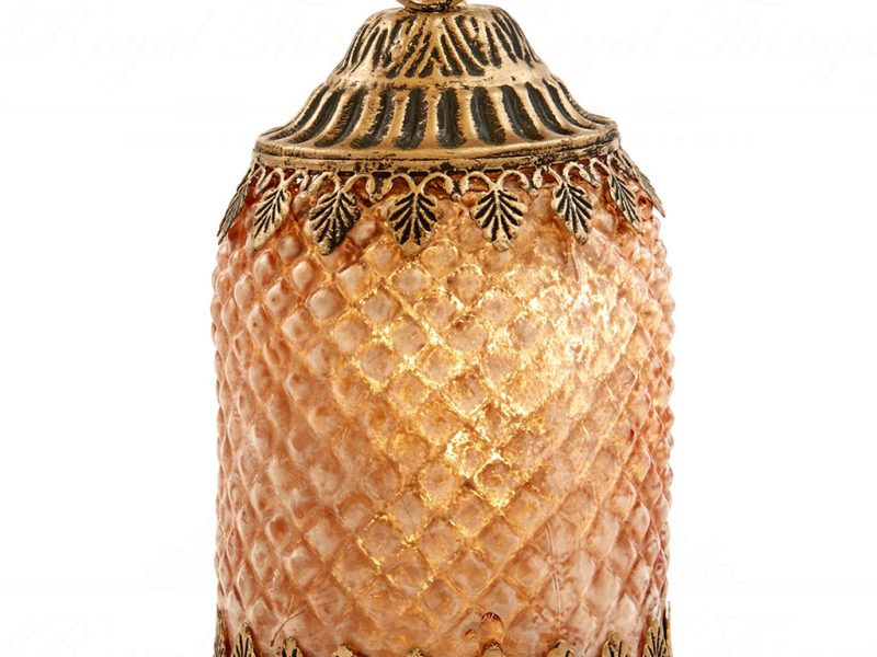 Fi 10537 Goodwill Tabletop Led Glass Frosted Lantern Tabletop Gold