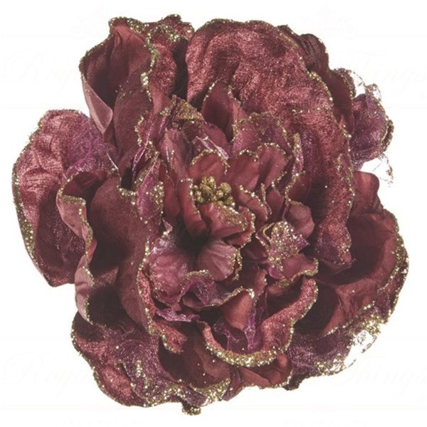 Fl 18008 Goodwill Christmas Decorative Items Peony On Clip Pink Purple Gold