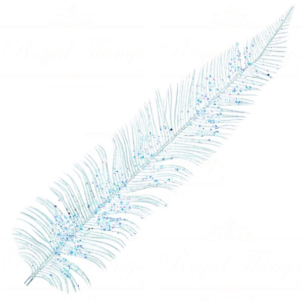 Fl 18721 Goodwill Christmas Decorative Items Sequin Plume Fern Stem Green Branches Stems