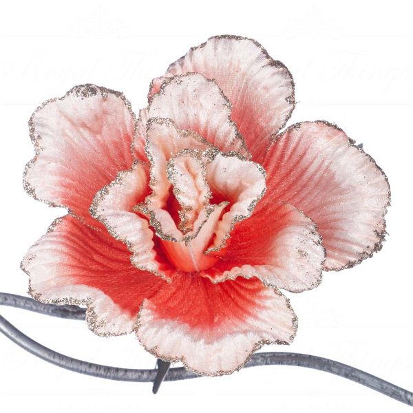 Fl 18778 Goodwill Christmas Decorative Items Fabric Rose Flower On Clip Light Pink