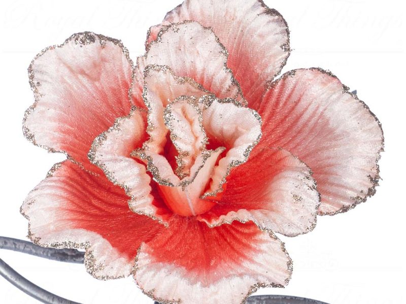 Fl 18778 Goodwill Christmas Decorative Items Fabric Rose Flower On Clip Light Pink