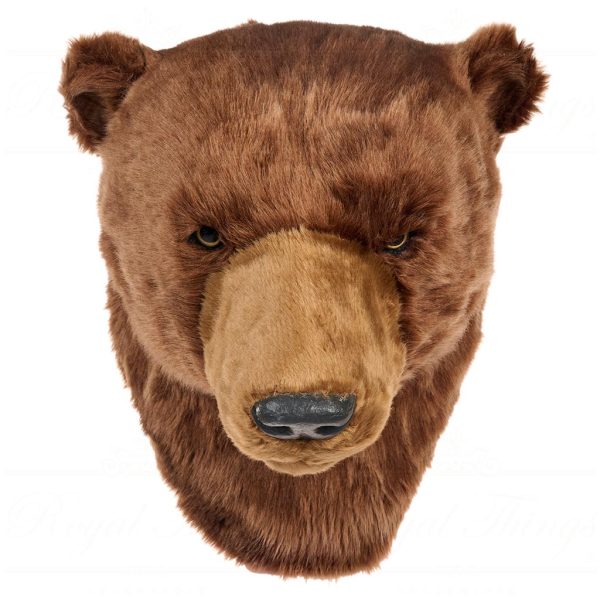 Fx 99008 Goodwill Christmas Decorative Items Furry Bear Head Wall Display Brown