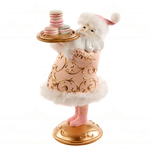 Goodwill Christmas Decorative Items Pink Gold White Candy Santa With Macarons D46173