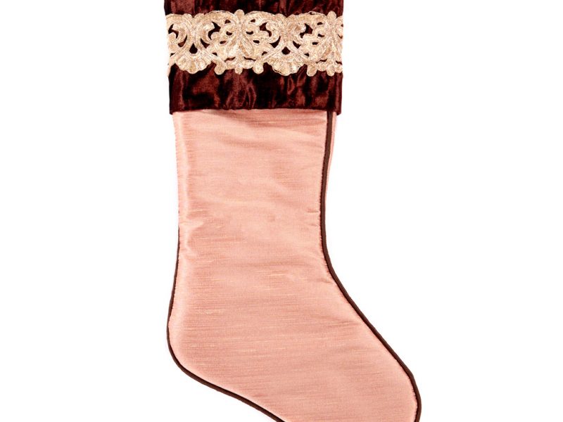 Goodwill Christmas Ambiance Pink Brown Gold Stocking L20256