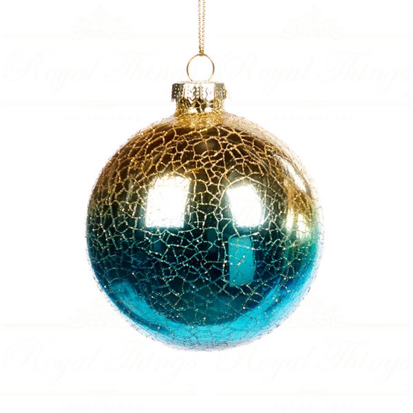 Goodwill Christmas Ball Champagne Blue Glass Gradiant Ball P32291 Round