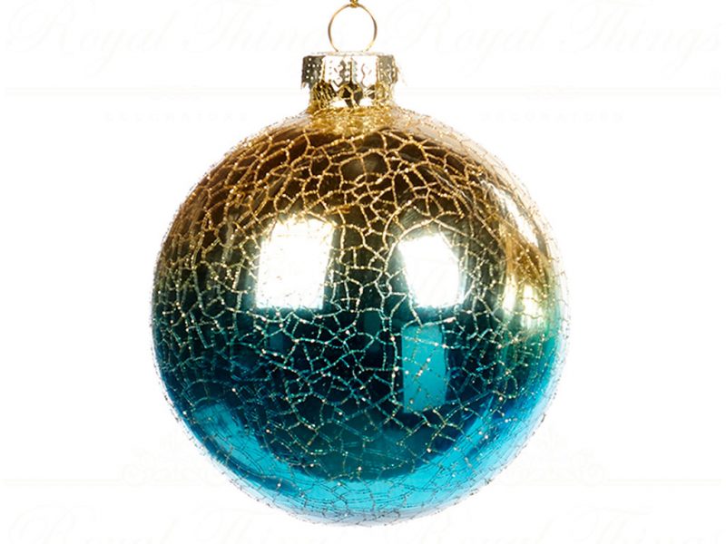 Goodwill Christmas Ball Champagne Blue Glass Gradiant Ball P32291 Round