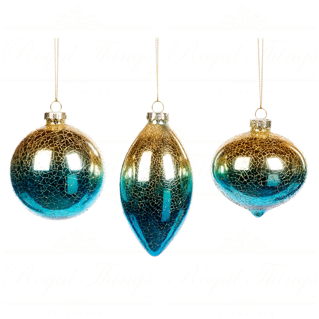 Goodwill Christmas ball champagne blue glass gradiant ball P32291 Goodwill Christmas Ball Champagne Blue Glass Gradiant Ball P32291