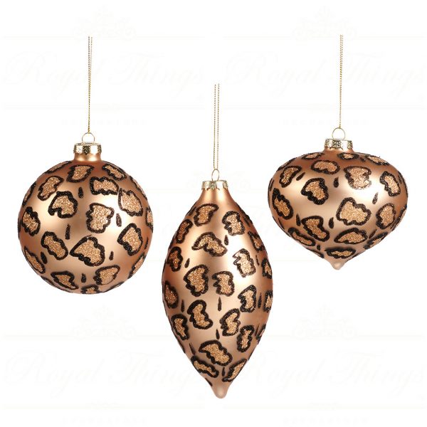 Goodwill Christmas Ball Gold Glass Leopard Spot Ball P32207