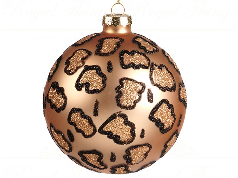 Goodwill Christmas Ball Gold Glass Leopard Spot Ball P32207 Round
