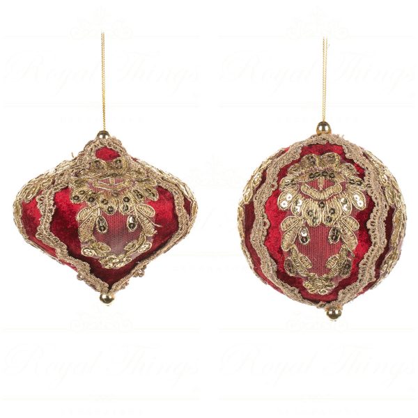 Goodwill Christmas Ball Majestic Lace Ball Burgundy Gold J 61417