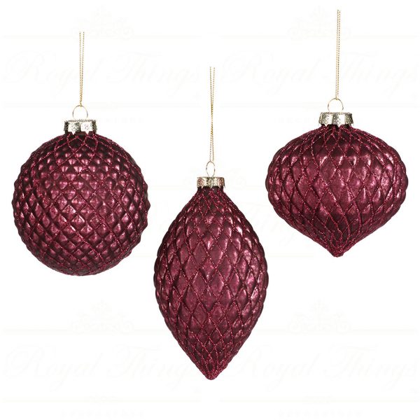 Goodwill Christmas Ball Purple Glass 3d Glitter Net Ball P32316