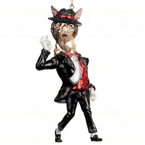 Goodwill Christmas Glass Ornament Celebrity Dog Black White Gold Tr 22512 Michael
