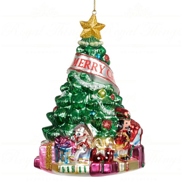 Goodwill Christmas Glass Ornament Merry Christmas Tree With Gifts Green Multi Tr 22417