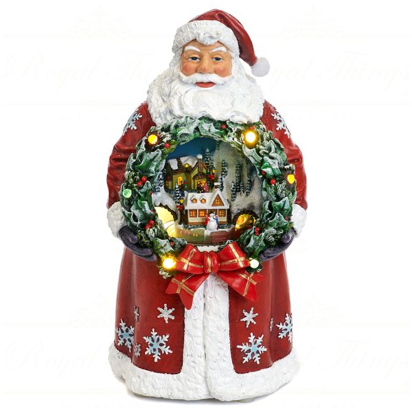 Goodwill Christmas Musicboxes Snowglobes Led Music Motion Santa Wreath Scene Mu 50102