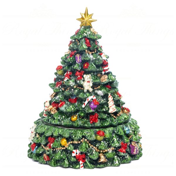 Goodwill Christmas Musicboxes Snowglobes Music Motion Decorated Xmas Tree Green Gold Multi Mc 19906