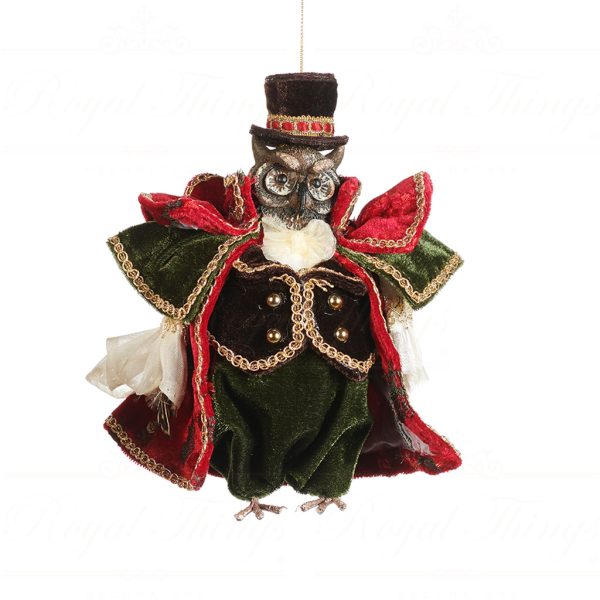 Goodwill Christmas Ornament Burgundy Green Gold Xmas Carol Owl C19102 Boy