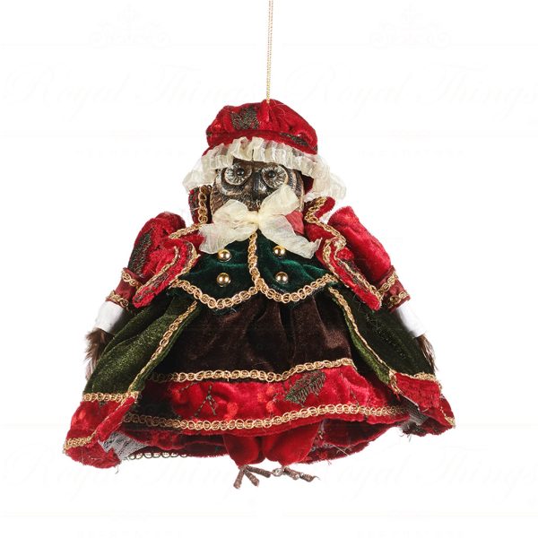 Goodwill Christmas Ornament Burgundy Green Gold Xmas Carol Owl C19102 Girl