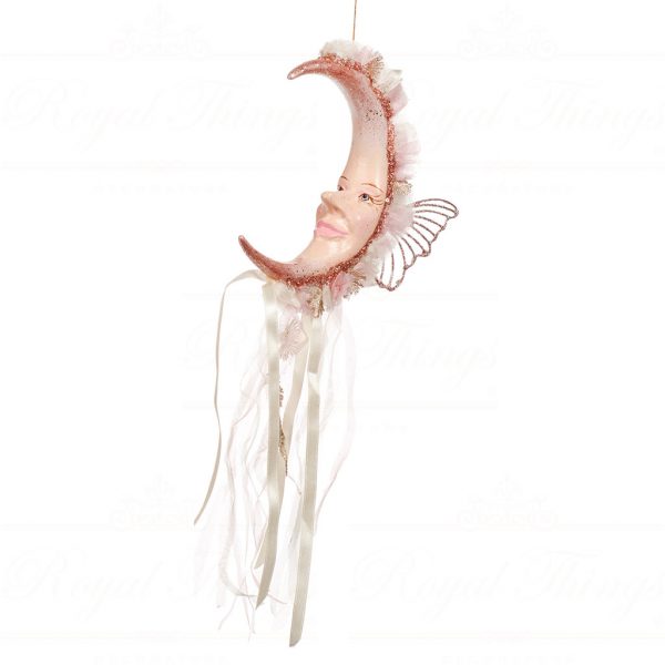 Goodwill Christmas Ornament Cream Pink Gold Bohemian Fairy Moon B92408 Cream
