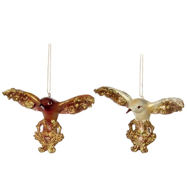 Goodwill Christmas Ornament Gold Brown White Lost Paradise Acanthus Baby Hummingbird B93070