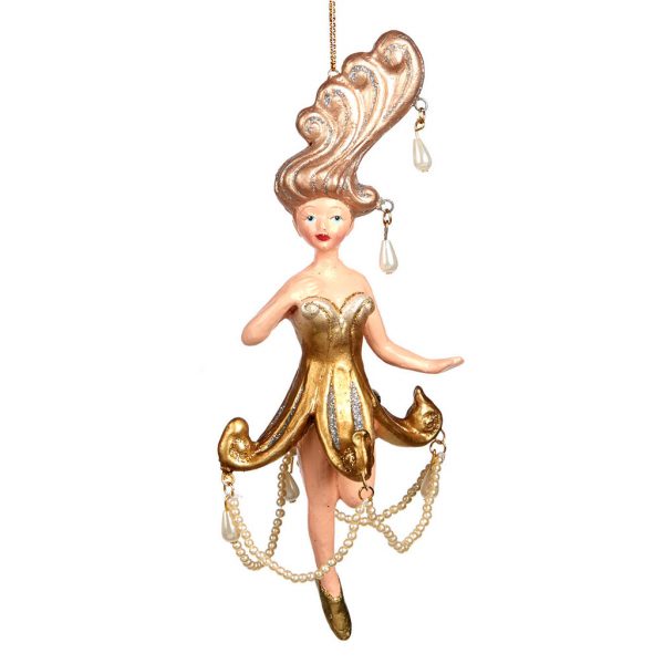 Goodwill Christmas Ornament Gold Copper Chandelier Girl B94208 Gold