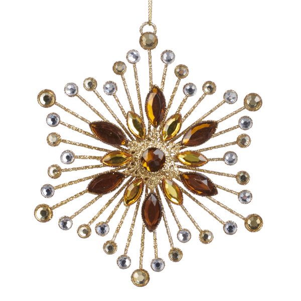 Goodwill Christmas Ornament Metal Wire Jewel Star Gold Brown Tr 21250