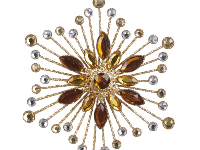 Goodwill Christmas Ornament Metal Wire Jewel Star Gold Brown Tr 21250