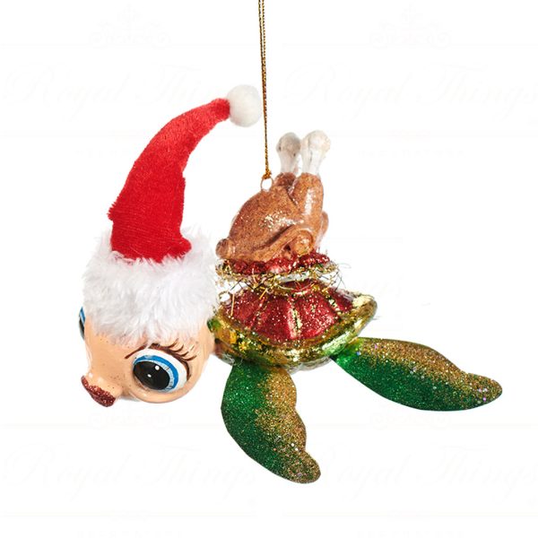 Goodwill Christmas Ornament Red Green Gold Fishmas Xmas Baby Turtle B92360 Turkey