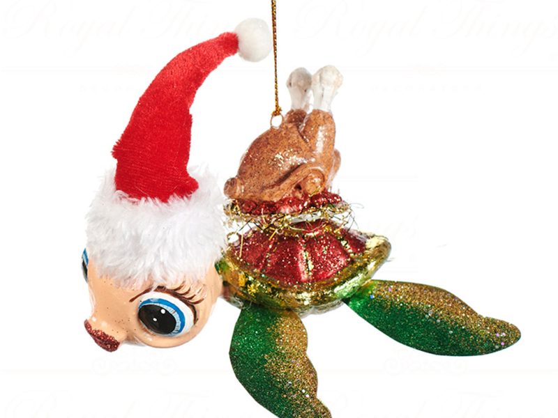 Goodwill Christmas Ornament Red Green Gold Fishmas Xmas Baby Turtle B92360 Turkey