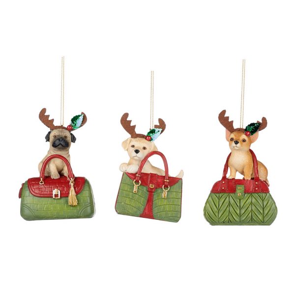 Goodwill Christmas Ornament Red Green White Brown X Mas Dog Purse Mc35011