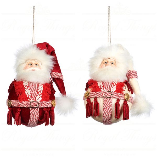 Goodwill Christmas Ornament Red White Lapland Winter Santa Ball J62155
