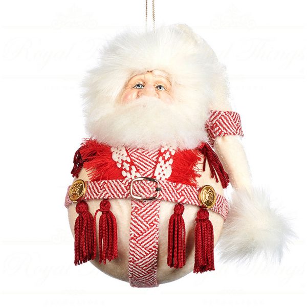 Goodwill Christmas Ornament Red White Lapland Winter Santa Ball J62155 White