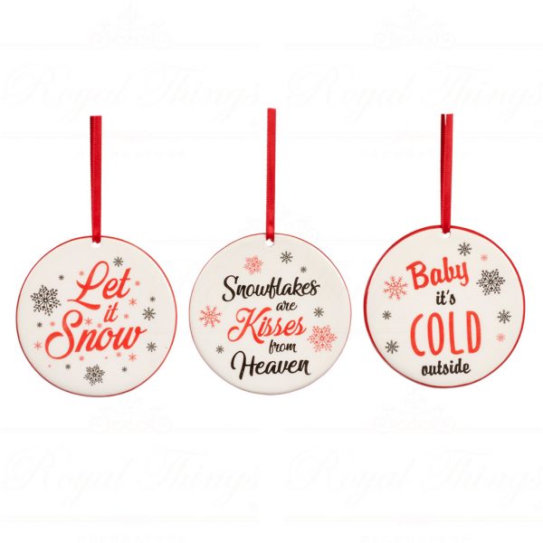 Goodwill Christmas Ornament White Red Xmas Quotes Disc D46027