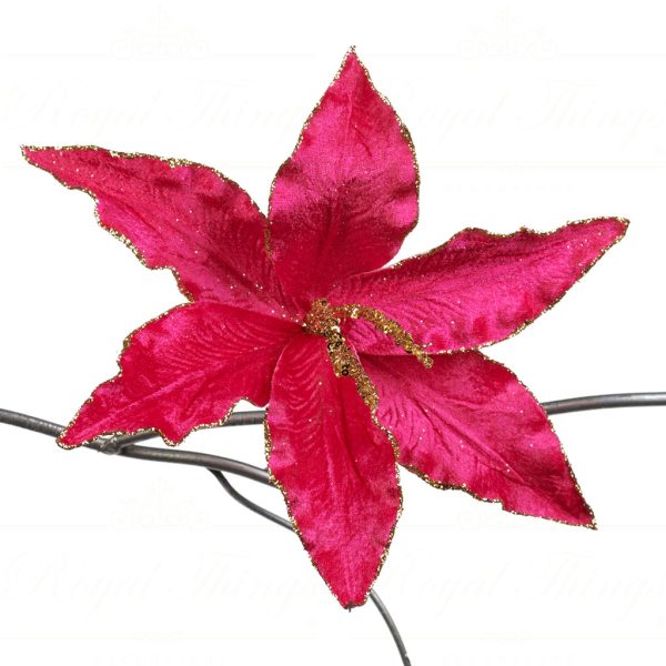Goodwill Christmas Flowers Fabric Sequin Lily Flower On Clip Pink Ff 99357