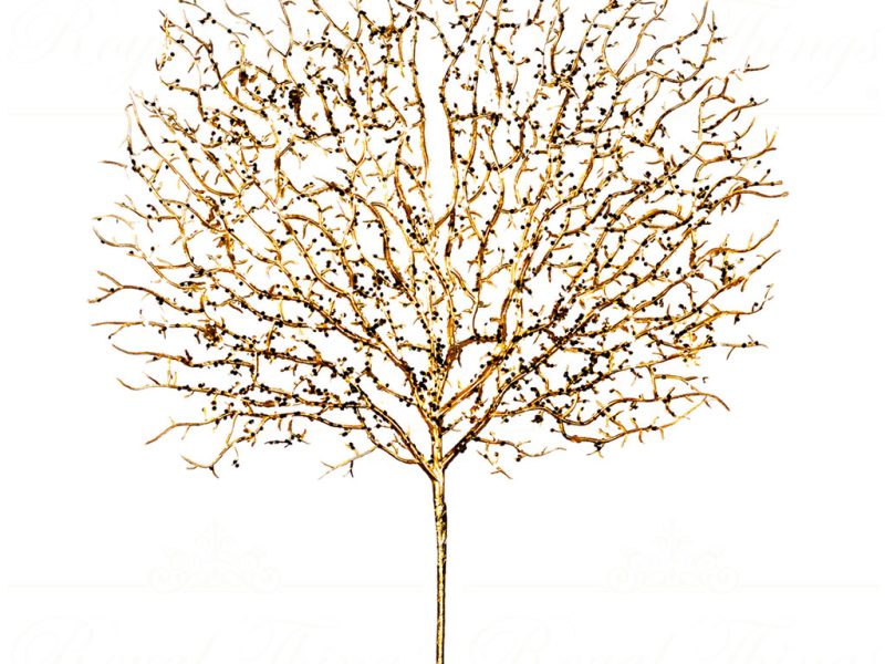Goodwill Christmas Flowers Branches Glitter Coral Stem Gold Ff 99301