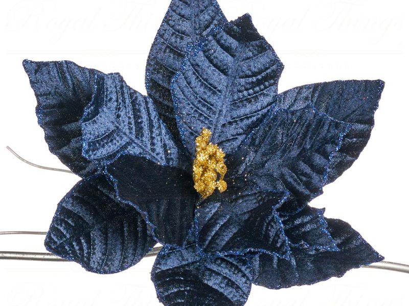 Goodwill Christmas Flowers Poinsettia On Clip Blue Ff 99419