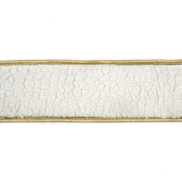 Goodwill Christmas Wired Ribbons Furry Ribbon Cream Gold L 35483