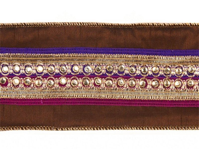 Goodwill Christmas Wired Ribbons Jewel Trim Ribbon Brown Purple L 23714